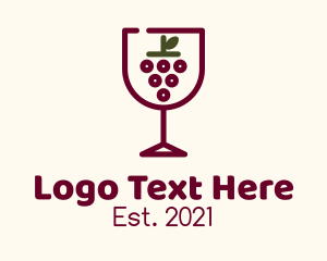 Sommelier - Grape Wine Glass logo design
