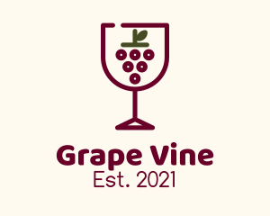 Grape - Grape Wine Glass logo design