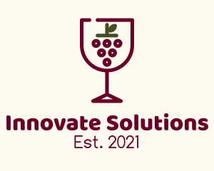 Wine Tasting - Grape Wine Glass logo design