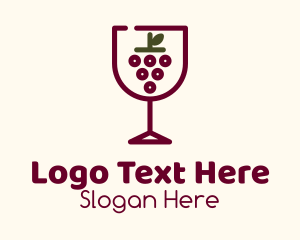 Grape Wine Glass Logo