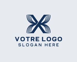Blue - Tech Innovation Letter X logo design