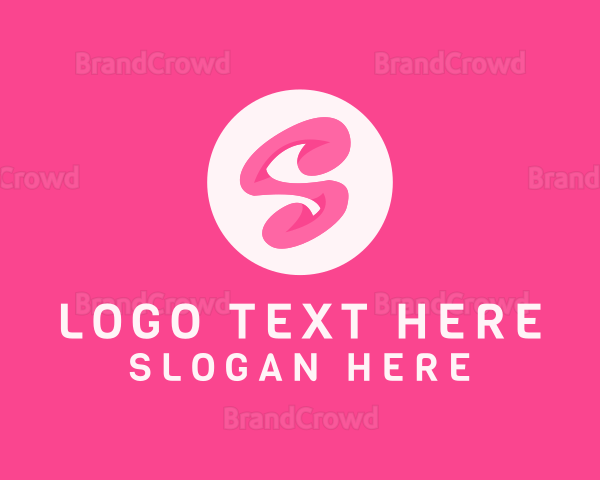 Pink Swirly Letter S Logo