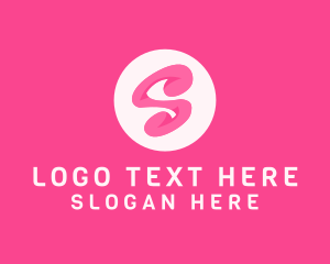 Curly - Pink Swirly Letter S logo design