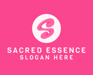 Pink Swirly Letter S logo design