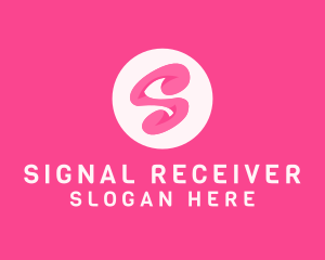 Pink Swirly Letter S logo design