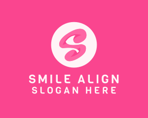 Pink Swirly Letter S logo design