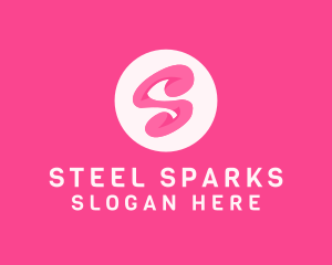 Pink Swirly Letter S logo design