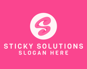 Pink Swirly Letter S logo design