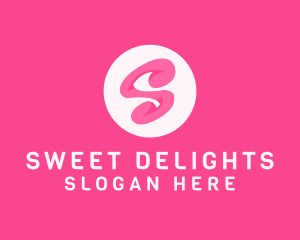 Pink Swirly Letter S logo design