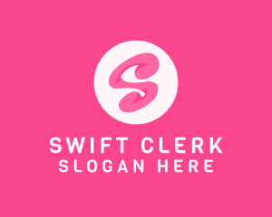 Pink Swirly Letter S logo design