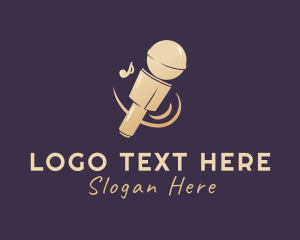 Electronic Device - Gold Singing Microphone logo design