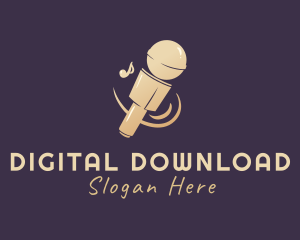 Download - Gold Singing Microphone logo design