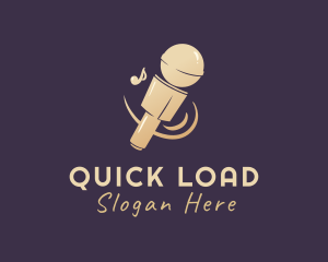 Gold Singing Microphone logo design