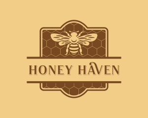 Beekeeper - Natural Honeycomb Bee logo design