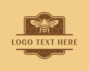 Honey - Natural Honeycomb Bee logo design