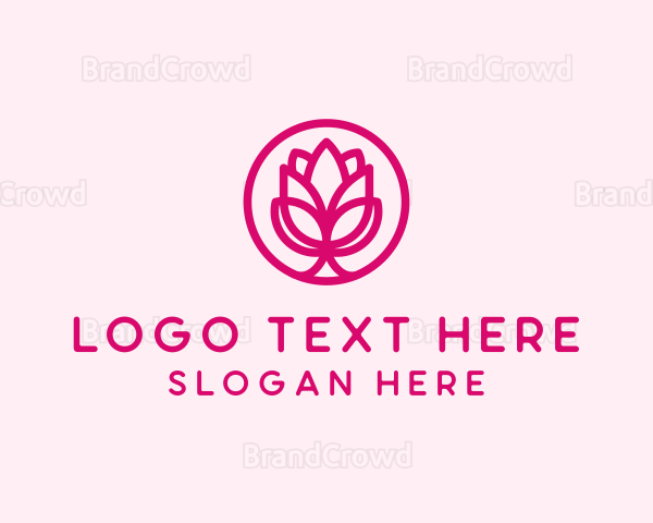 Pink Flower Bloom Logo