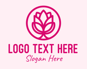 Blooming - Pink Flower Bloom logo design