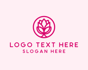 Camellia - Pink Flower Bloom logo design