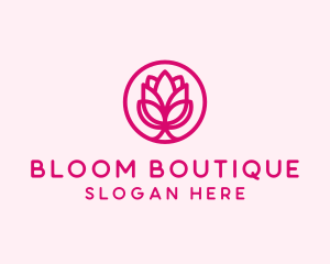 Bloom - Pink Flower Bloom logo design