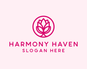 Flower Shop - Pink Flower Bloom logo design