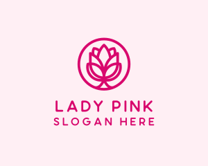 Pink Flower Bloom logo design