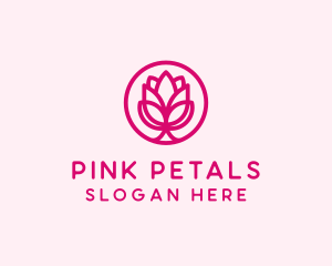 Pink Flower Bloom logo design