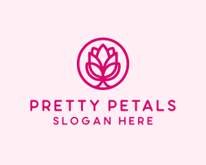 Pink Flower Bloom logo design