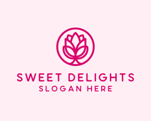 Pink Flower Bloom logo design