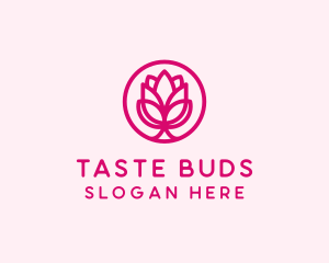 Pink Flower Bloom logo design