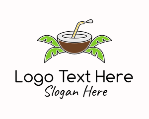 Fresh - Coconut Juice Tropic logo design