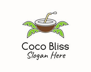 Coconut Juice Tropic  logo design