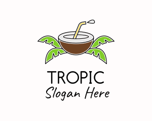 Coconut Juice Tropic  logo design