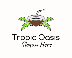 Tropic - Coconut Juice Tropic logo design