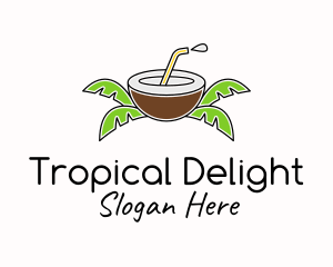 Coconut Juice Tropic  logo design