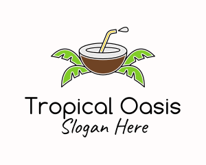 Coconut Juice Tropic  logo design