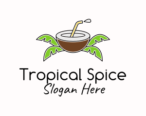 Coconut Juice Tropic  logo design