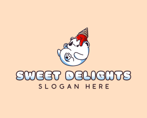 Desserts - Bear Ice Cream Cartoon logo design