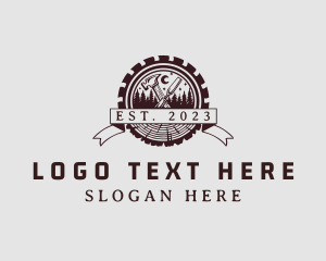 Chisel - Forest Wood Lumber Badge logo design