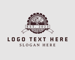 Wooden - Forest Wood Lumber Badge logo design