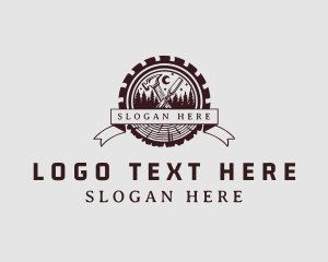 Forest Wood Lumber Badge Logo