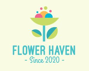 Cute Multicolored Flower  logo design