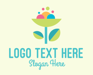 Cute Multicolored Flower  Logo