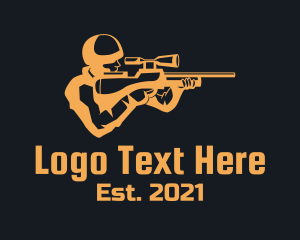 Hunting Equipment - Army Soldier Sniper logo design