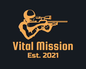 Mission - Army Soldier Sniper logo design