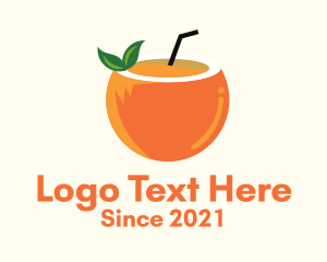 Refreshment - Coconut Orange Juice logo design