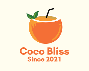 Coconut Orange Juice  logo design