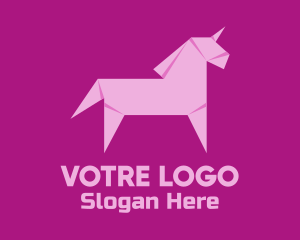 Pink Unicorn Origami Logo