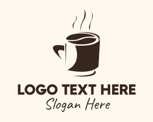 Hot Drinks - Coffee Bean Hot Cup Mug logo design