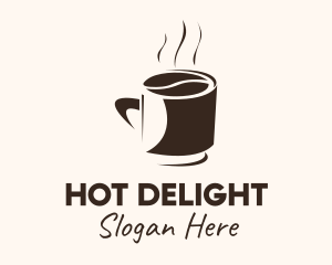 Coffee Bean Hot Cup Mug logo design