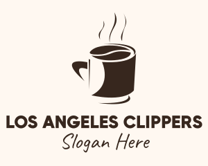 Cafe - Coffee Bean Hot Cup Mug logo design